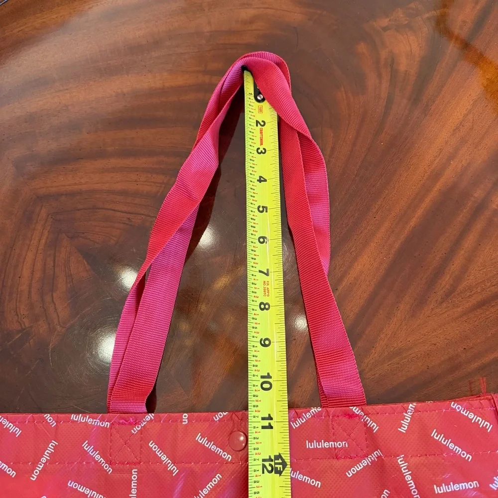 NEW Lululemon Large Reusable Shopper Bag Red Logo Print